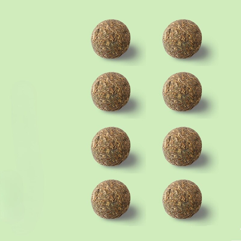 3 In1 Solid Wood Cat Scratcher Turntable Cat Scratch Board with Tracks Spinning Balls Wear-Resistant Cat Interactive Toy: 8 mint balls