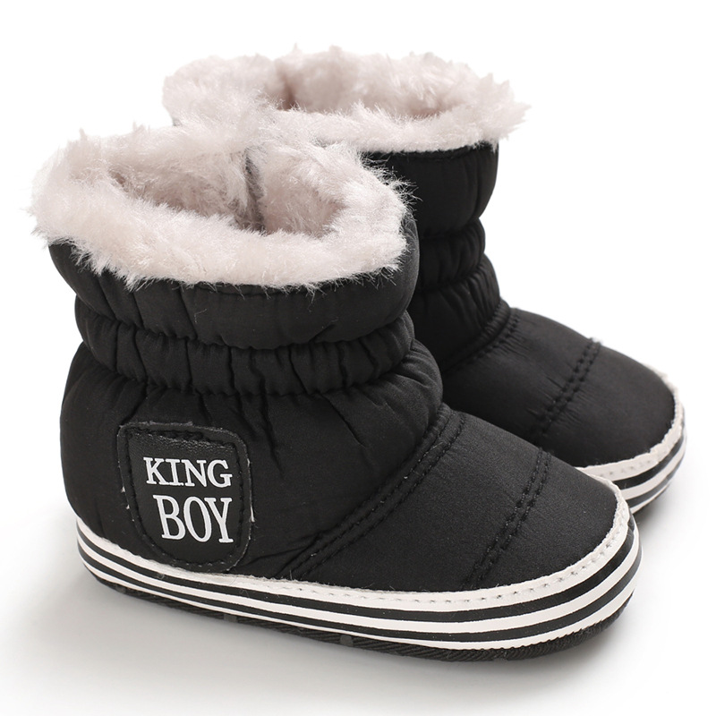 DOGEEK-bottes d'hiver pour bébés, chaussures pour bébés et garçons, chaussures pour -nés, chaudes, antidérapantes et souples: Black / 7-12 Months(12cm)