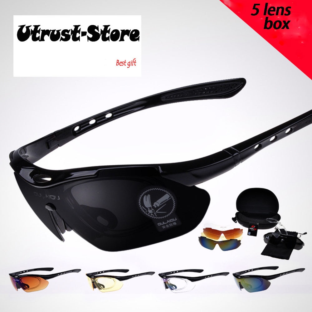 ! Cool Rijden Bril Gepolariseerde Zonnebril Outdoor Sport Bril gepolariseerde zonnebril mannen Goggles Eyewear 5 Lens glas