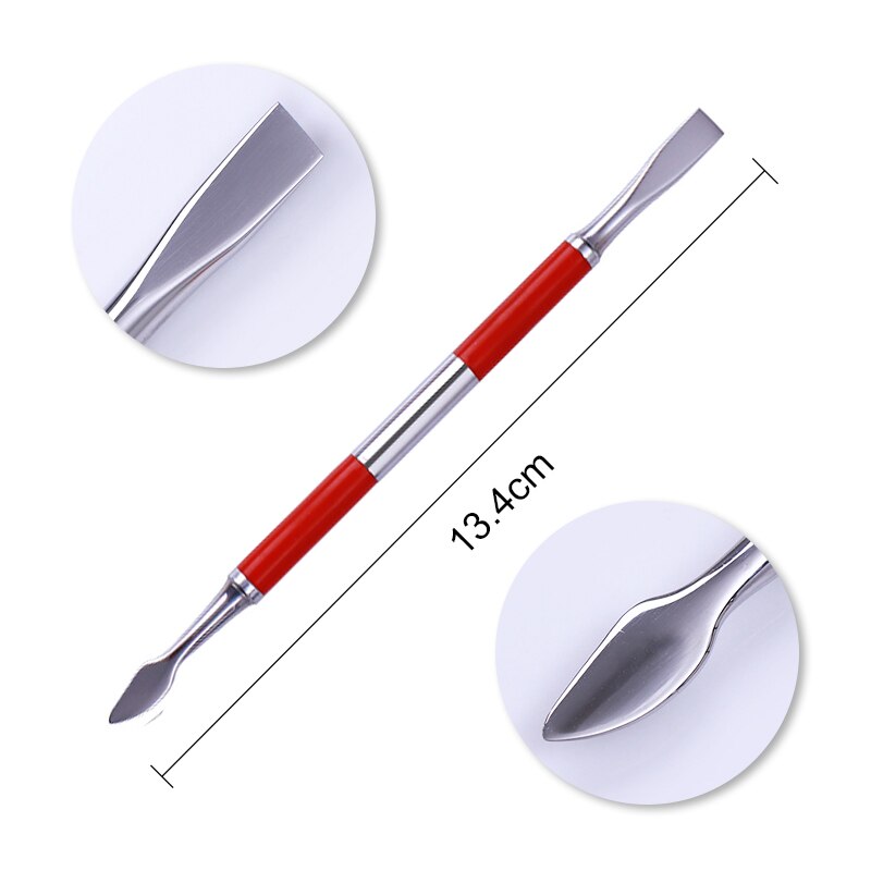1 pc dobbelt-endede kvarts scrubs negle neglebånd pusher sten pen gryn død hud remover trimmer negle kunst plejeværktøj: 17
