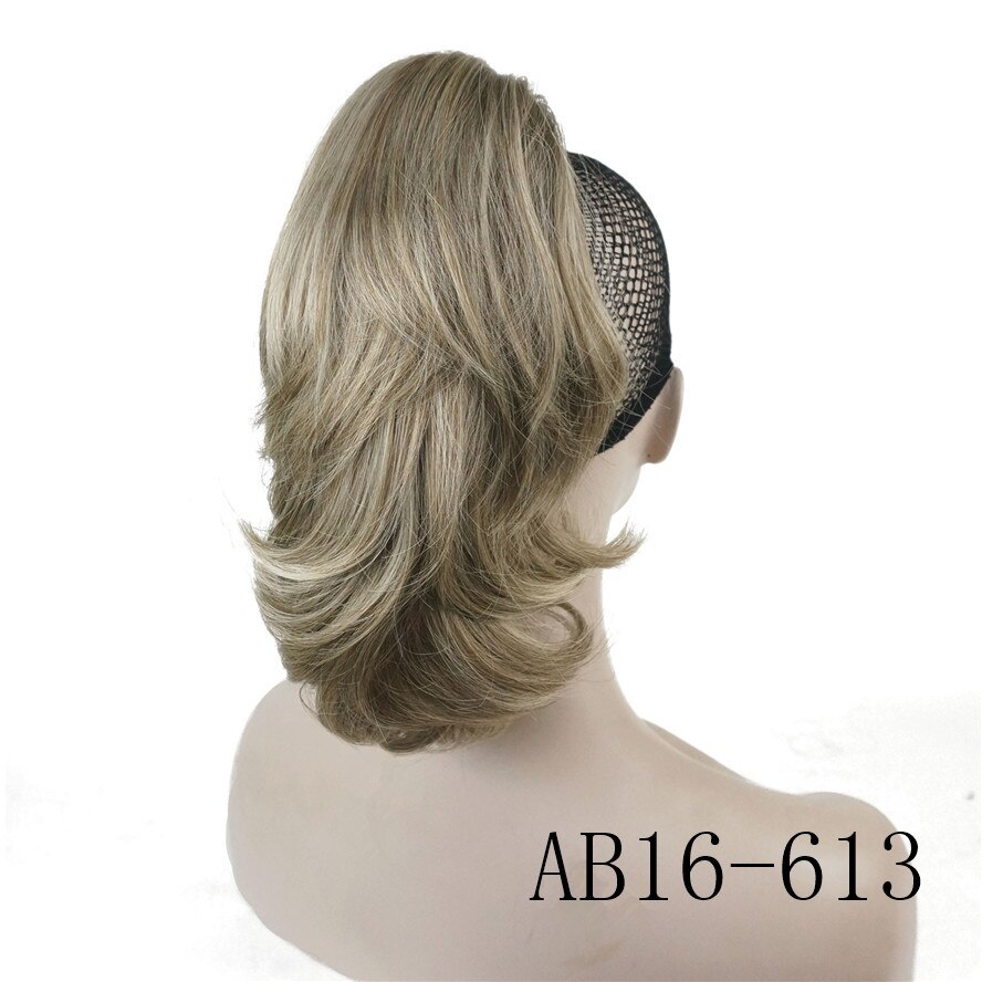 Strongbeauty crush claw clip hestehale hairpiec kort rett dobbeltbruk stylet hårforlengelse syntetisk: Ab16-613