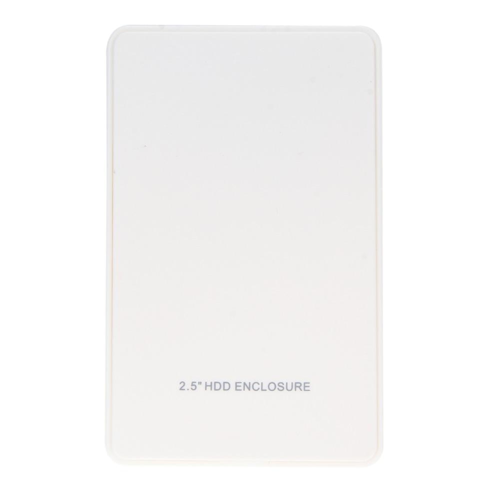 2.5in USB 2.0 SATA Hd boîte disque dur boîtier de boîtier externe Portable 5 Gbps haute vitesse Mobile USB2.0 HDD boîtier pour PC: WHITE