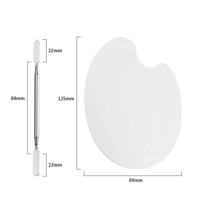 Stainless Steel Makeup Mixer Nail Art Polish Mixing Plate Foundation Eyeshadow Eye Shadow Mixing Palette Spatula Rod Tool FY219