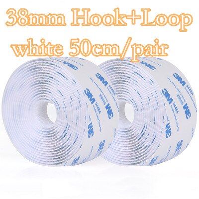 Mocne rzepy zapięcie samoprzylepne taśma haczyk i pętla nylonowa naklejka magiczne rzepy klej z klejem do majsterkowania 16 ~ 110mm 50cm: 38mmwhite 1pair 50cm