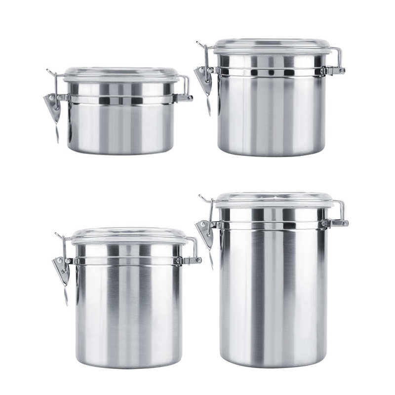 Stainless Steel Coffee Container Storage Canister Vacuum Sealed Storage Jar for Sugar Tea Kitchen Storage Box Vacuum Containers