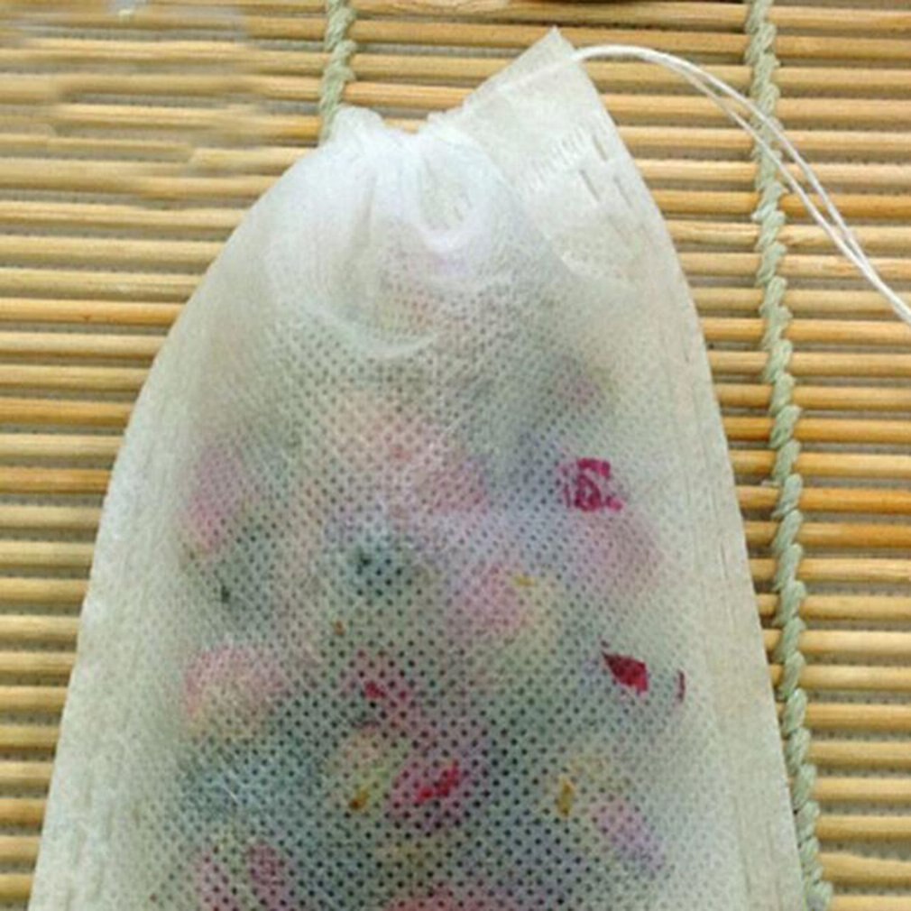 100Pcs Paper Empty Draw String Teabags Herb Tea Bag Pouch Loose Tea Bag