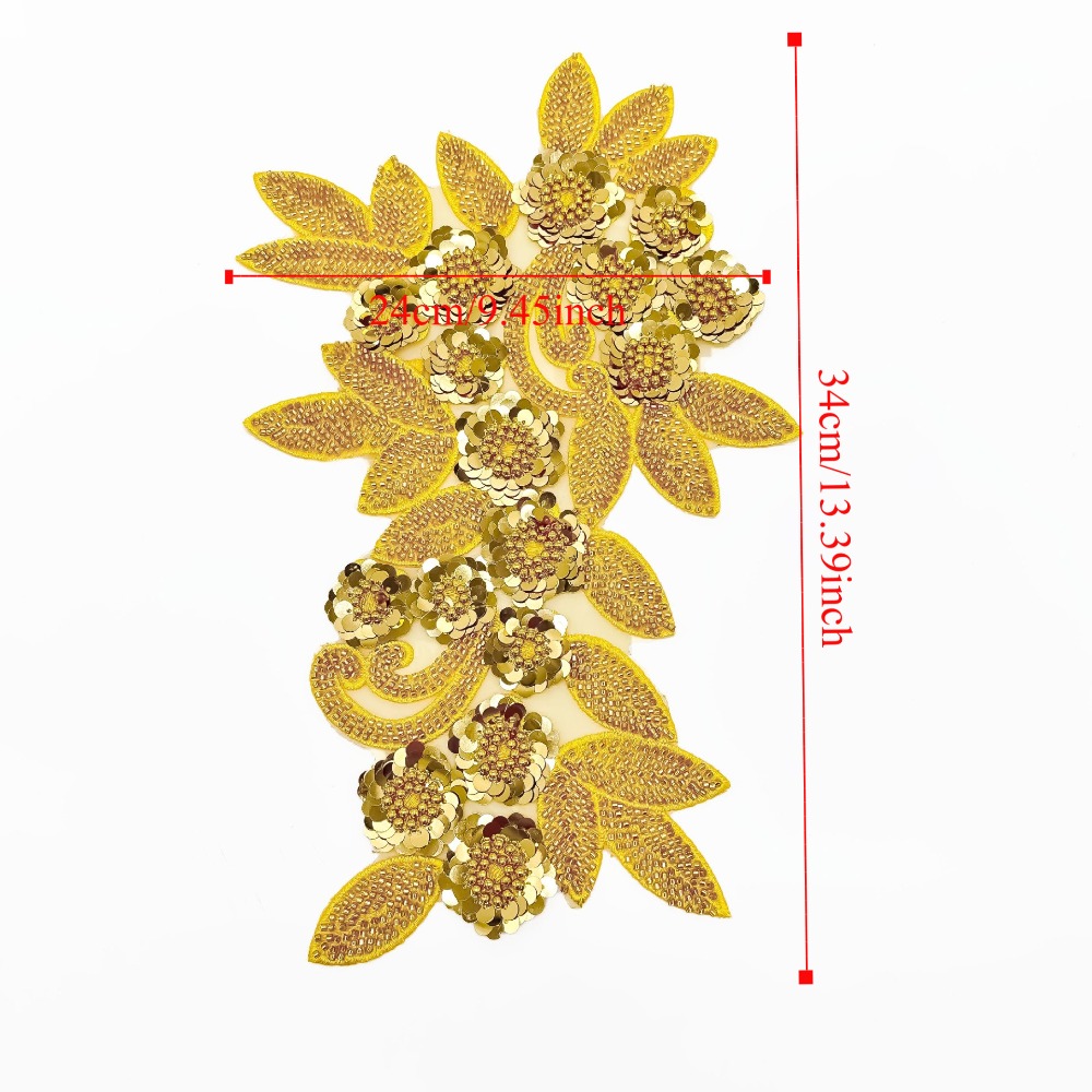 Parches bordados de flores con lentejuelas, flores tridimensionales, apliques exquisitos para ropa, parches elegantes desmontables para ropa DIY