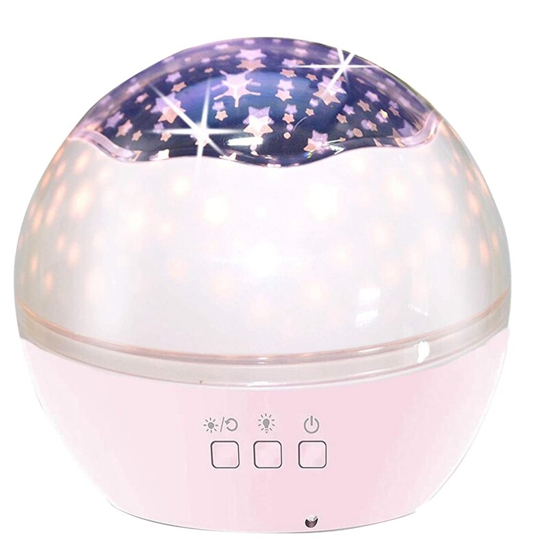 Night Light Children'S Ocean Projection Light 360° , for Baby Bedroom: Pink
