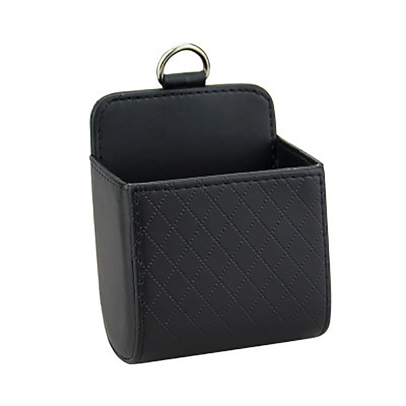Borsa portaoggetti per auto presa d'aria cruscotto appeso scatola portaoggetti in pelle PU occhiali porta telefono accessori interni per auto: Black