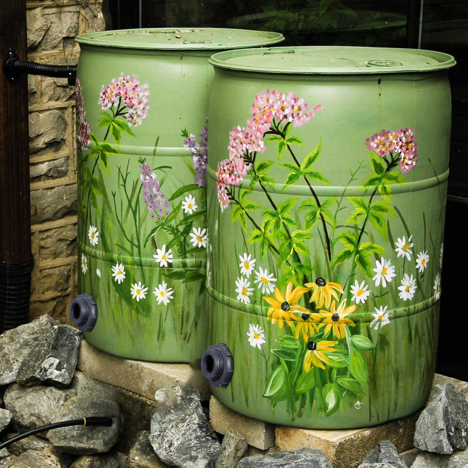 Outus PVC Bulkhead Fitting for Rain Barrels, Aquariums, Ponds or Water Tanks (1.25 Inches)