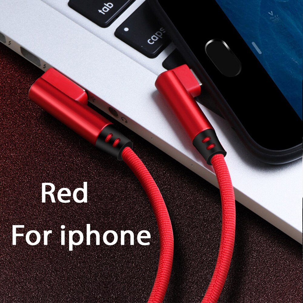 Schnelle ladekabel USB handy dual ellenbogen kabel nylon woven 90 grad kabel für iphone 11 Pro X XR MAX 6 7 8s