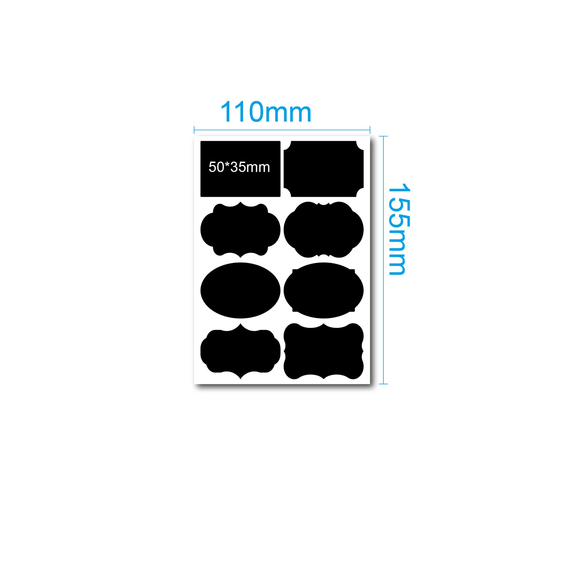 48-120 pcs/Set Erasable Chalkboard Label Stickers Self-adhesive Craft Kitchen Jars For Spices Labels Glass Cups Spice Stickers: 48PCS(50x35MM) A3