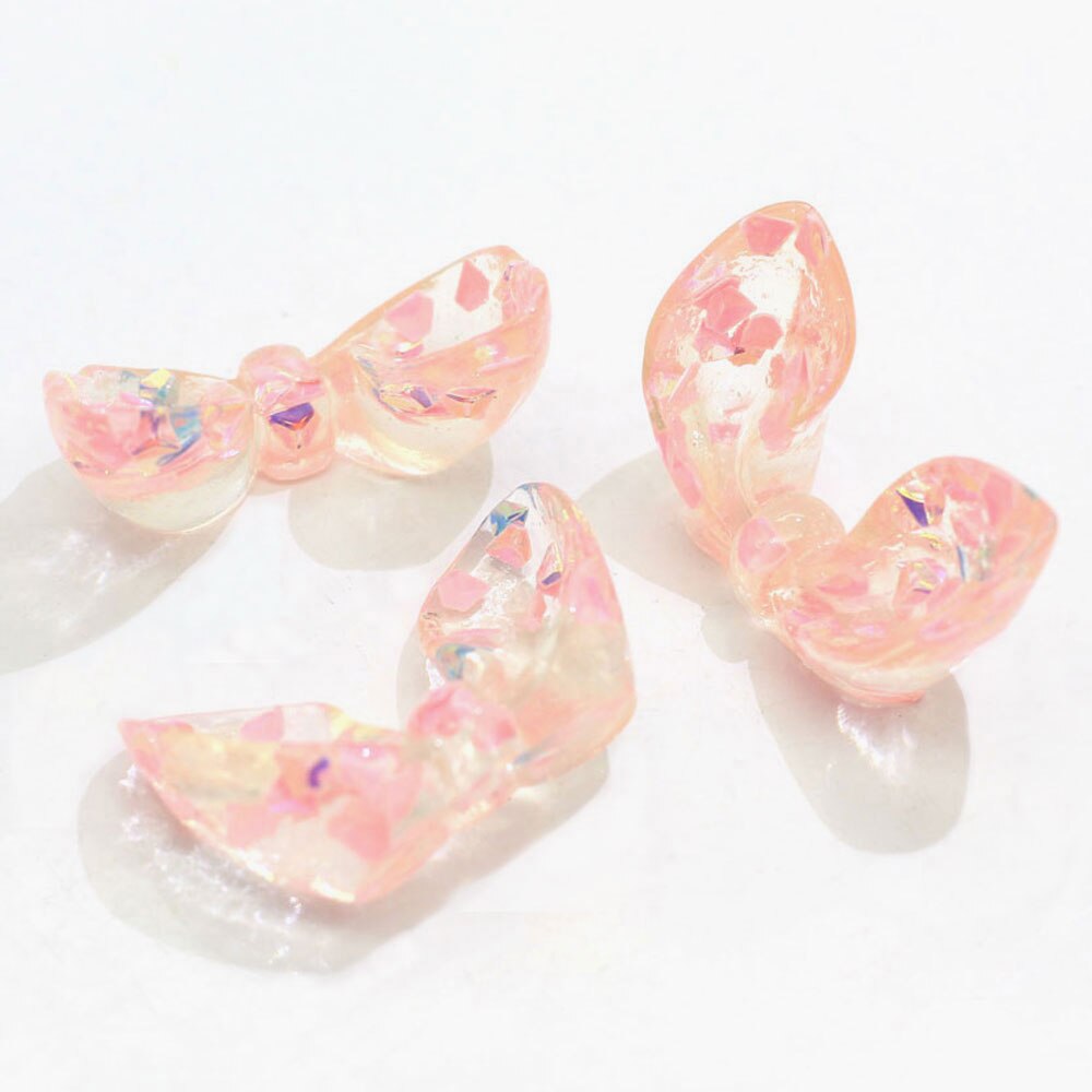 20/50 stuks 3d glitter konijnenoren strik kawaii flatback hars cabochon knutselen diy haarstrik decoratie benodigdheden embellishmen: 2 / 10 x 16 x 27mm-20 stuks