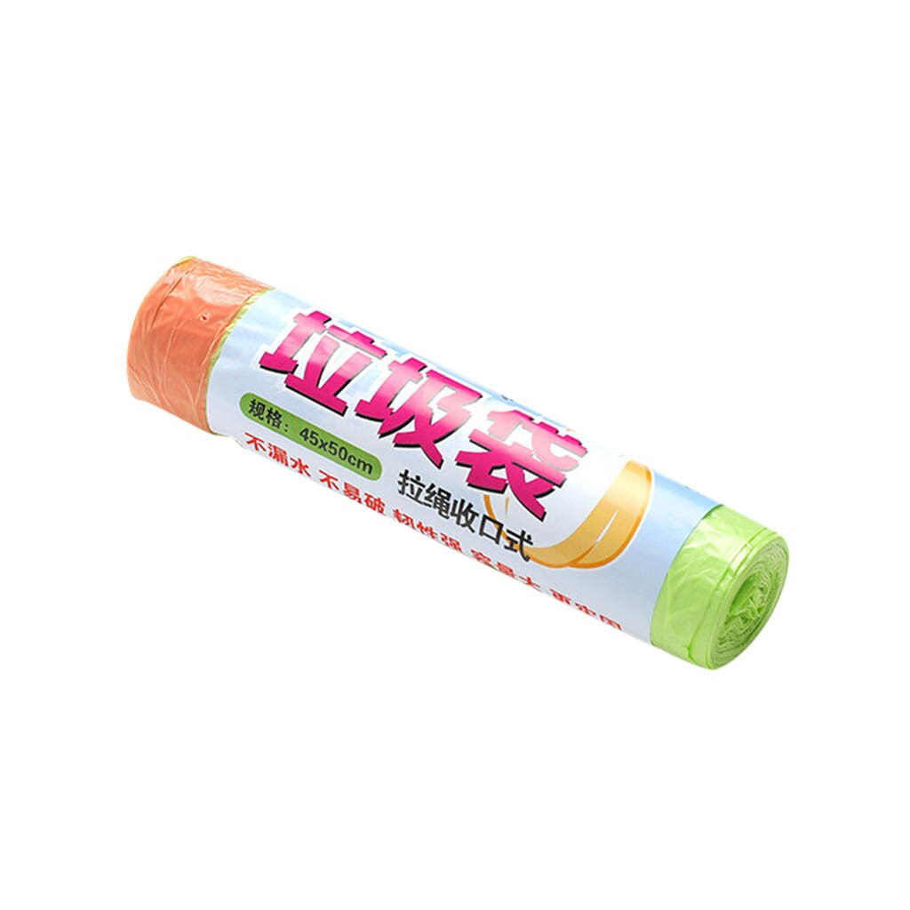 Trekkoord vuilniszakken draagbare vuilnis huishoudelijke wegwerp keuken plastic zak afval vuilniszakken badkamer voor vuilnisbak: Groente