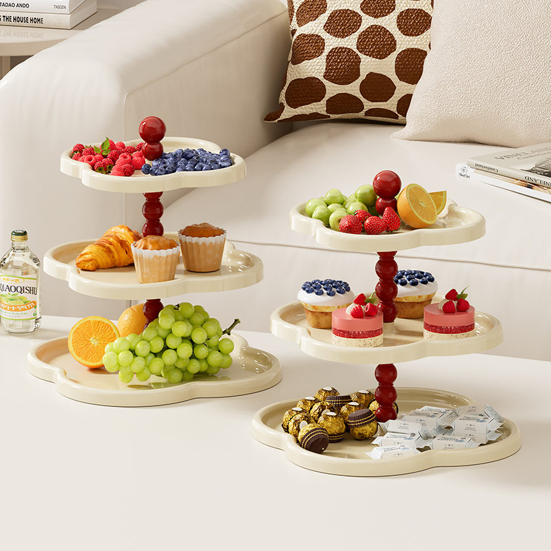 UFORU-Tablett, mehrstöckiges Wohnzimmer, exquisites Nachmittagstee-Herztablett mit hohem Erscheinungsbild, französisches Kuchen-Dessert-Snack-Tablett