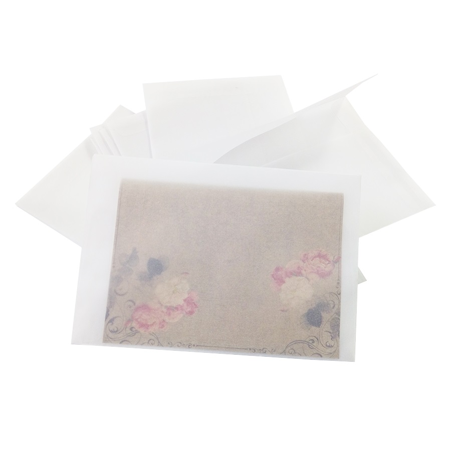 100pcs/lot Lovely Blank Translucent vellum Paper Envelope For Party Wedding Stationery