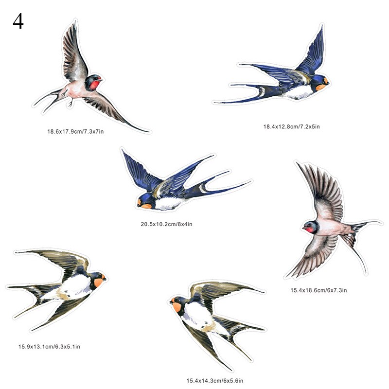 6/8pcs Hummingbird Sticker Glass Decal Electrostatic Glass Film Anti-Collision Window Cling Non Adhesive Window Decor Decals: 4