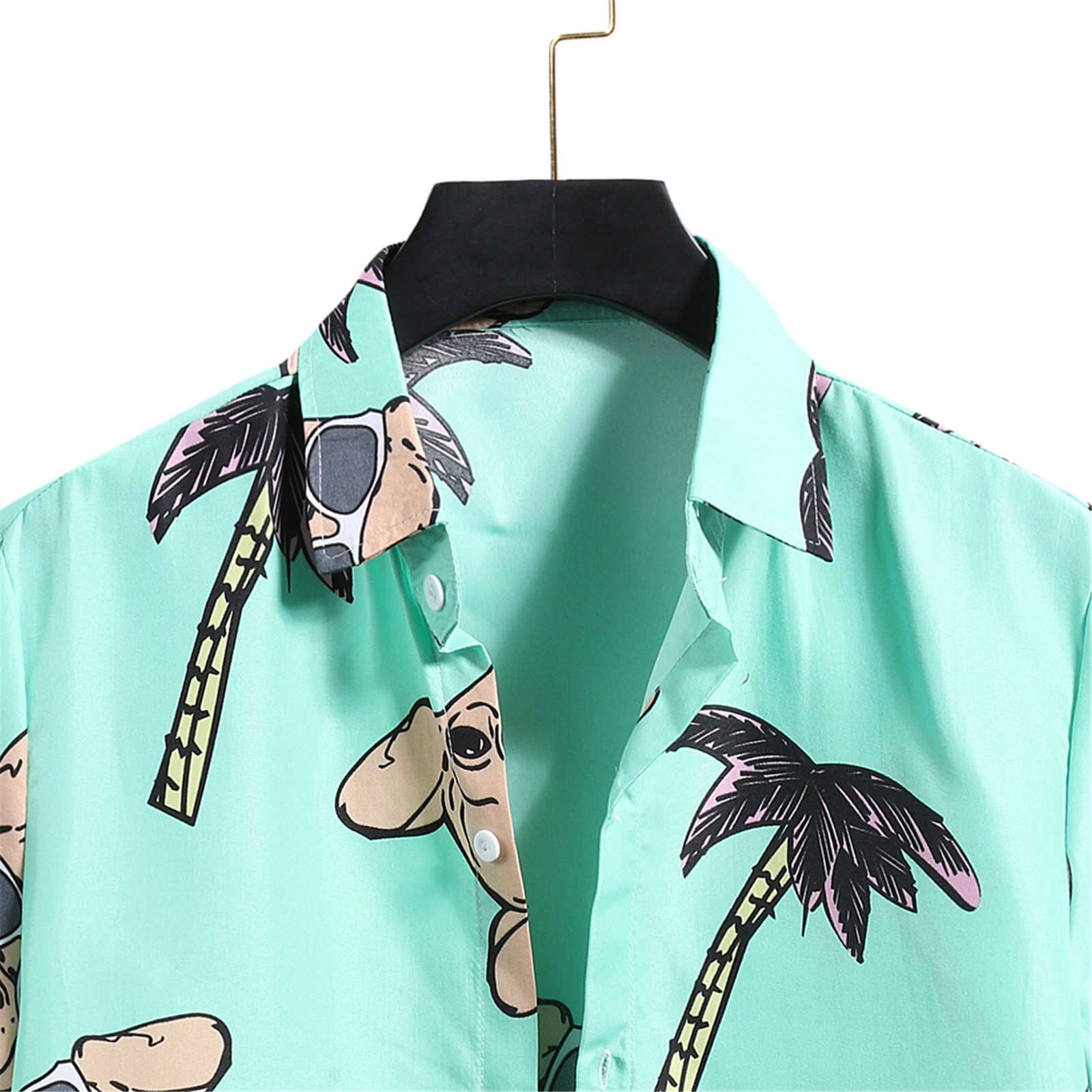 Men's Casual Hawaiian Print Short Sleeve Turn Down Collar Shirt Blouse Men Clothing Streetwear Men Button Shirt Camisa Masculina