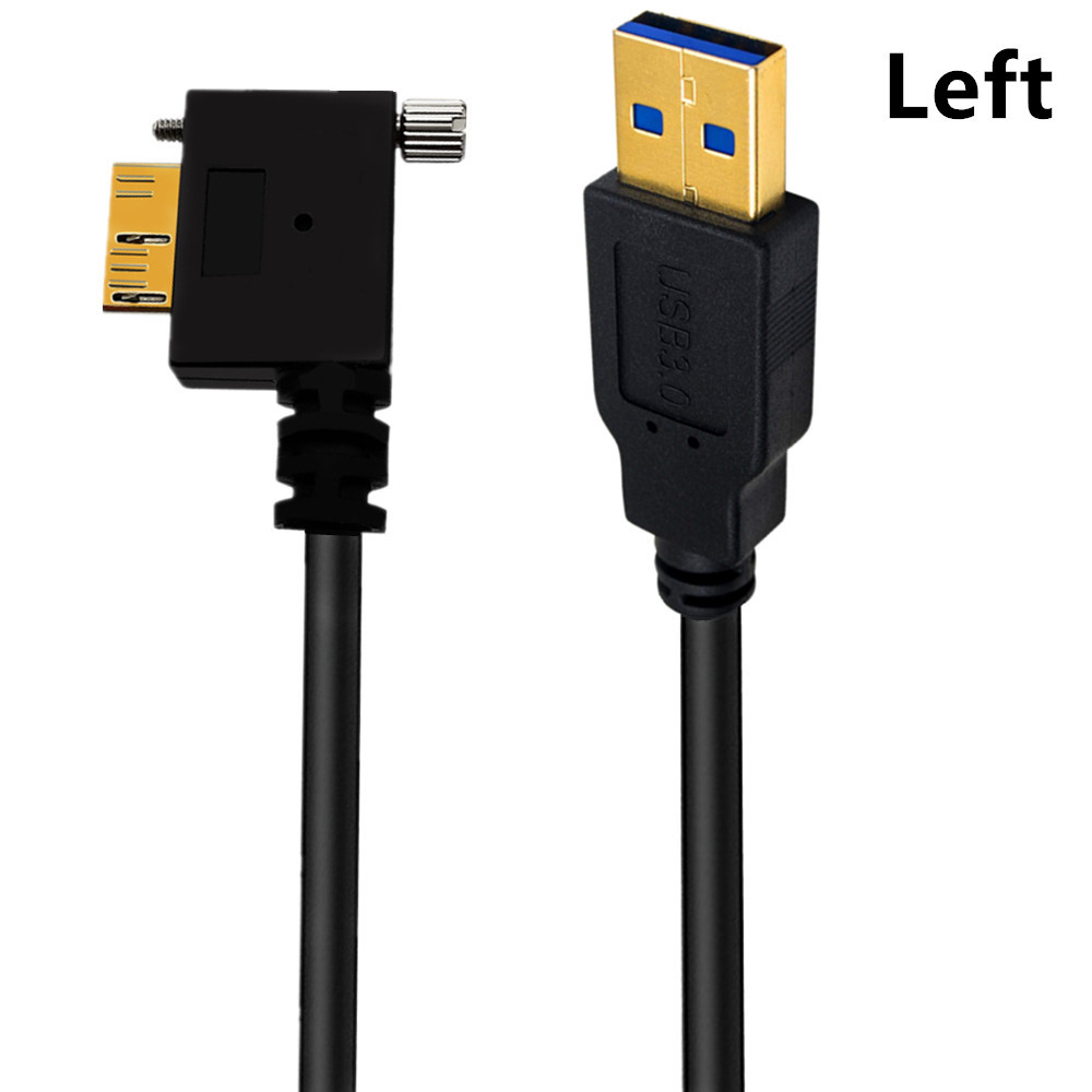 Gold Plated 3.0 Wire Camera Hard Drive Box Player USB A M To MICRO B Elbow With Fixed Screw Data Cable: grey / 1.8m