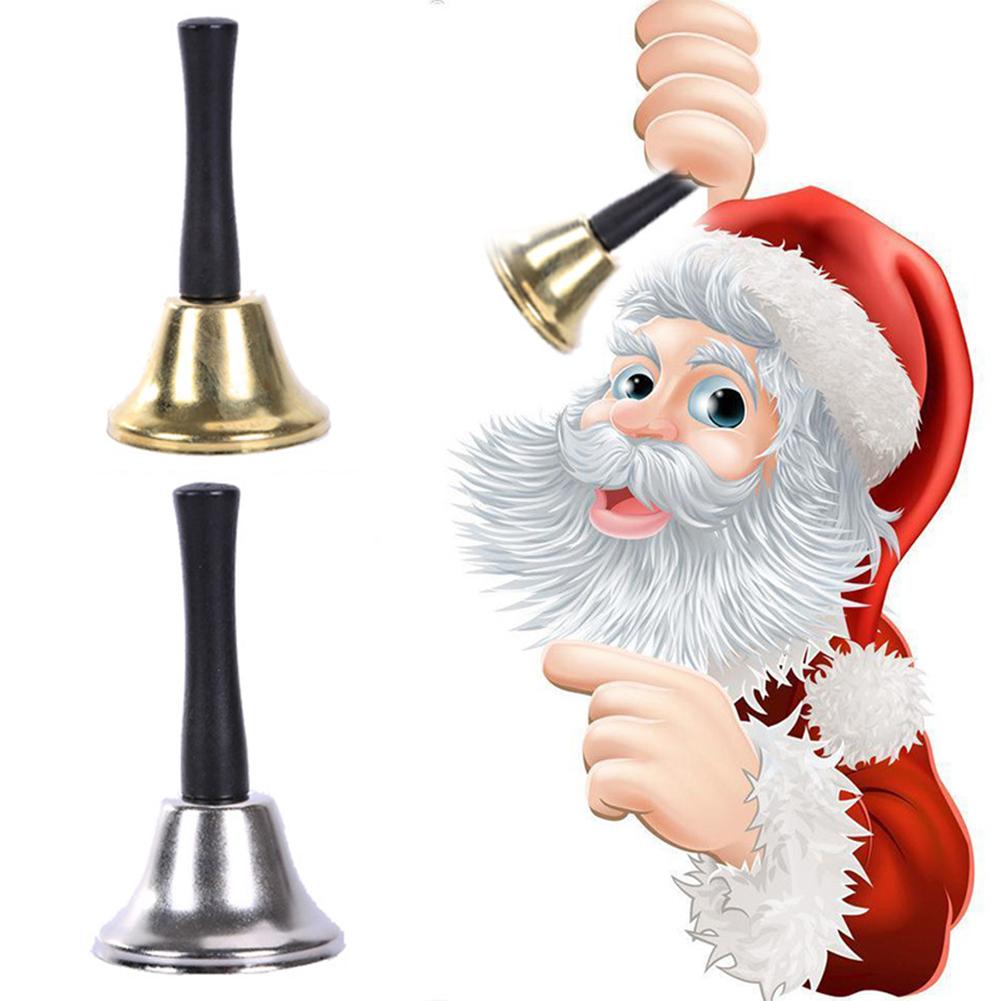 Noël noël école animal de compagnie appel sonnerie Jingle main cloche avec manche en bois jouet arbre de noël cloches pour la maison accessoires artisanat