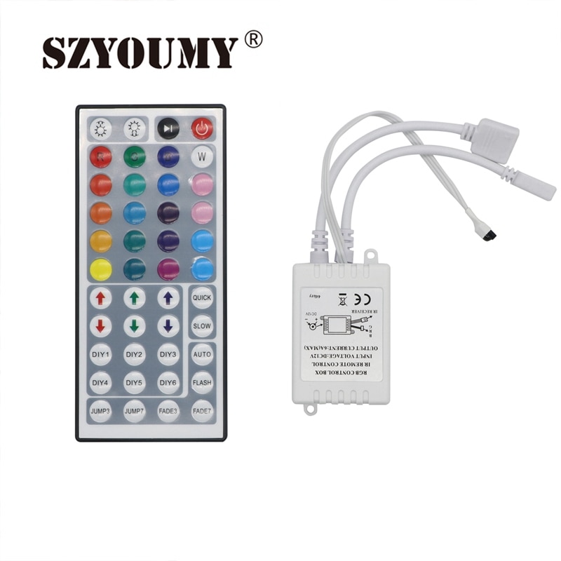 Szyoumy Led Rgb Ir Remote Controller DC12V 44 Sleutel Dubbele Output Controller Voor Led Rgb Strip, kan Verbinding 2 Pcs Strip