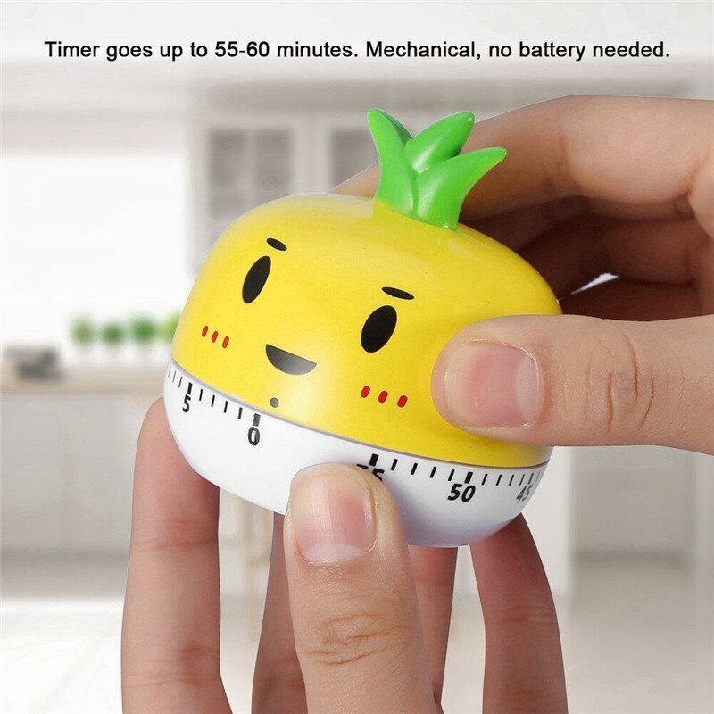Cooking Shower Study Stopwatch Magnetic Kitchen Timer Scale Manual Timing Mechanical No Batteries Portable Countdown Alarm Clock