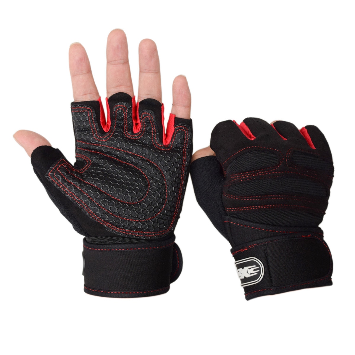Half Finger Fitness Gloves Weight Lifting Gloves Protect Wrist Gym Training Sport Unisex Men Women Breathable Dumbbell Gloves