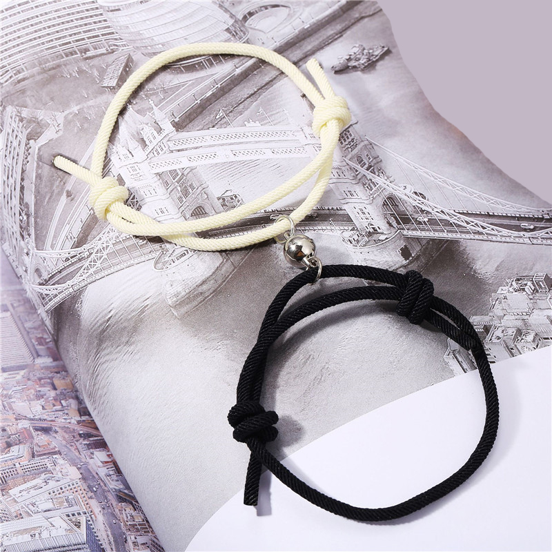 Rvs Magnetische Vriendschap Liefhebbers Koppels Armbanden Aantrekkelijke Liefde Touw Armband Mannen Vrouwen Sieraden