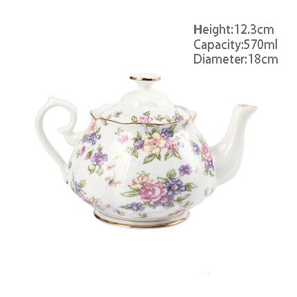 Ceramic Household Teapot European Coffee Pot Kung Fu Ceramic Office Personal Teapot With Flower Pattern Portable Afternoon Tea: B