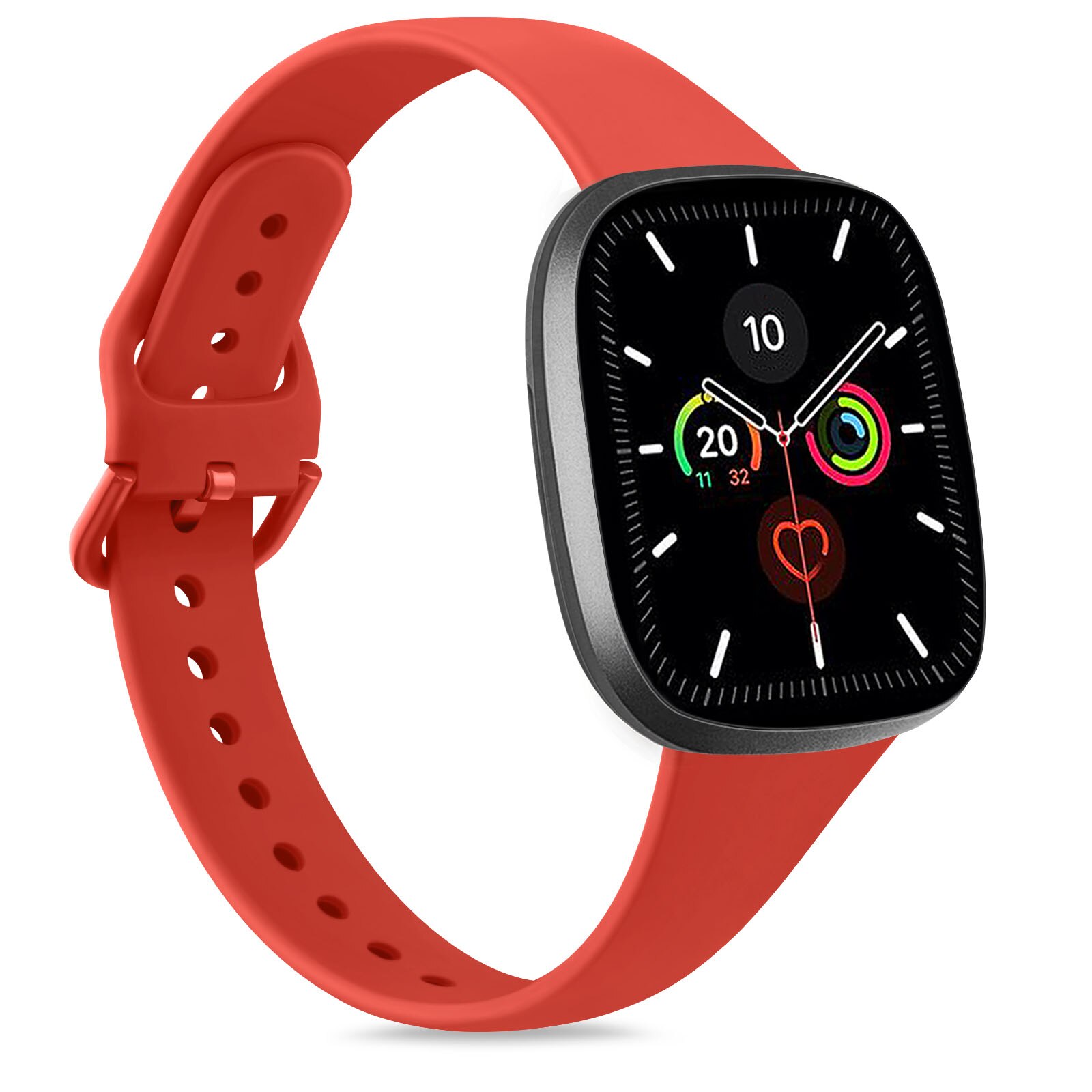 Siliconen Band Voor Fitbit Versa 3 Sence Horloge Band Armband Slim Polsband Vervanging Sport Voor Fitbit Smartwatch Accessoires: red