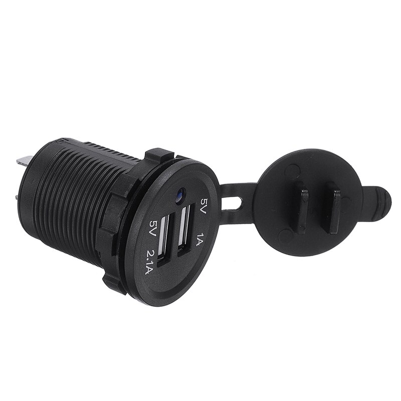 Adaptador de cargador USB para caravana, autocaravana, autocaravana, barco casa rodante, 12V, 24V, 3,1 A, doble puerto USB, montaje en superficie
