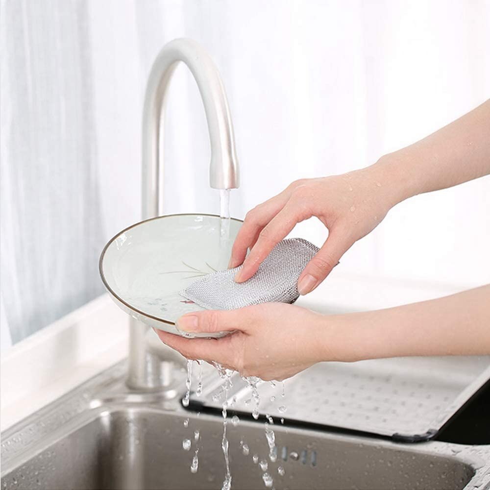 4 Pcs Kitchen Scrubbing Sponges Non-Scratch Scrubbing Cleaner Sponges Multi-Surface Non-Metal Dish Scouring Scrubbers