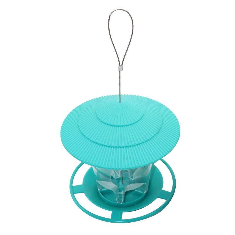 Wild Bird Feeders Plastic Hanging Bird Feeder with Perch for Outside Squirrel Proof Rainproof Garden Yard Decoration: Green