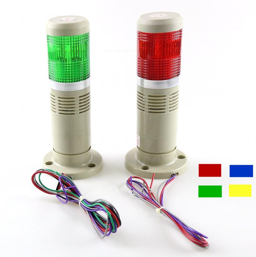 LED Industrial red Yellow blue green Signal Tower Warning Lamp Stack Light Alarm Apparatus With voice 12V 24V 110V 220V 180mm