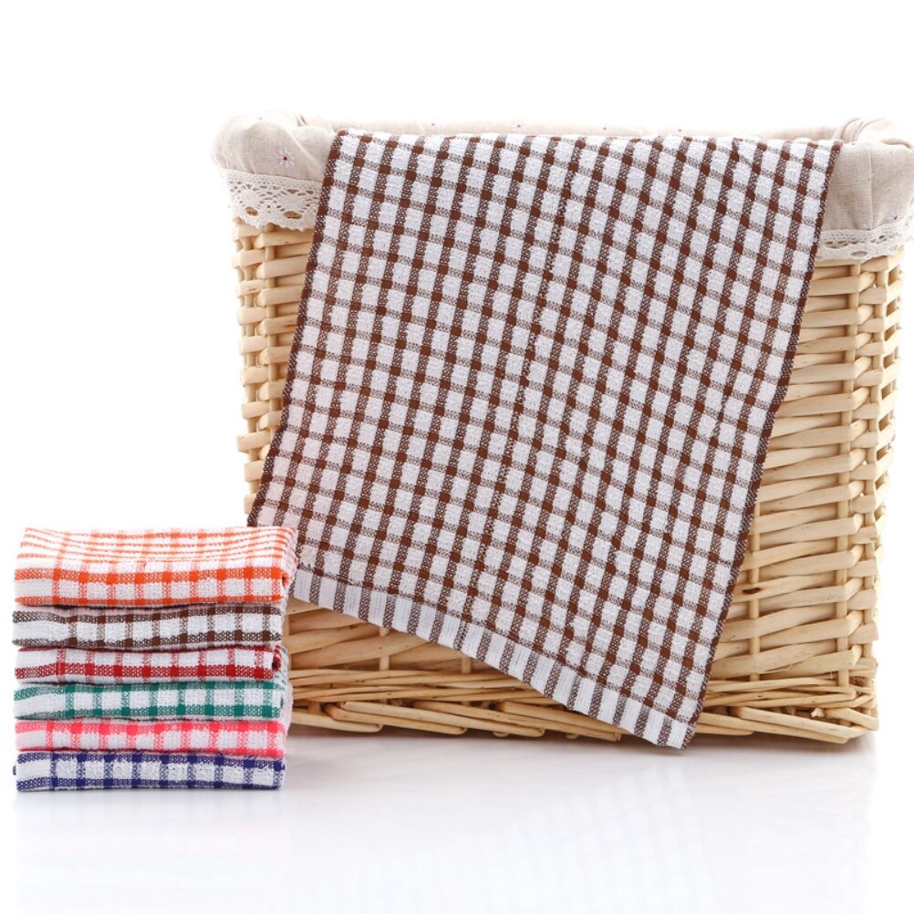 6PCS Cotton Kitchen Tea Towels Absorbent Lint Free Catering Restaurant Cloth Dish Towels