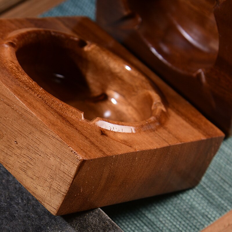 Walnoot Huishoudelijke Asbak Massief Hout Eenvoudige