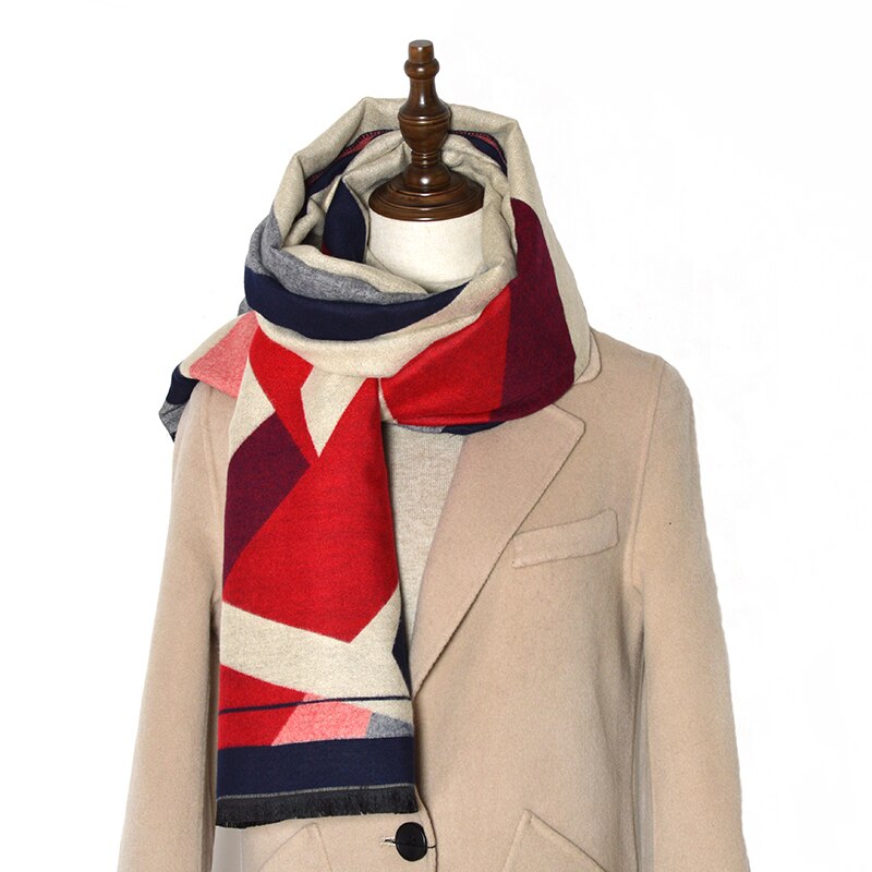 Luxury brand plaid scarves cashmere shawls women winter warm plaid shawl cloak ms thick blankets tassel scarf: 1