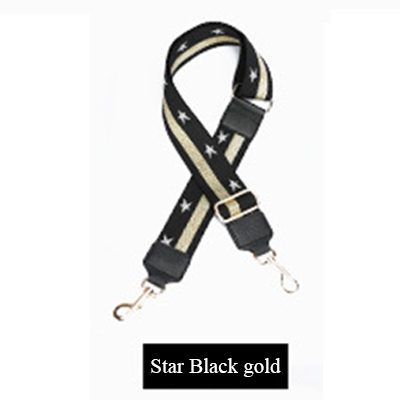 Gold Rainbow Bag Straps Handbag Belt Wide Shoulder Bag Strap Replacement Strap Accessory Bag Part Adjustable Belt For Bag 120cm: star black gold