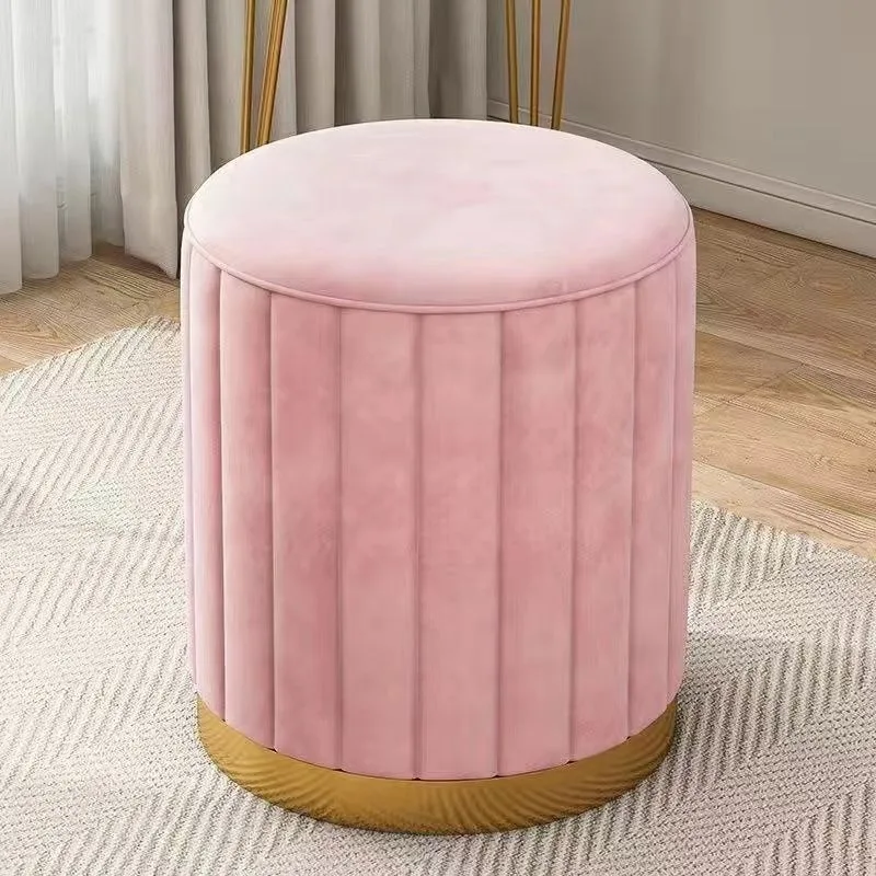 Light Luxury Round Makeup Stools Stools Chairs Bedrooms Sofas Side Stools Dressing Stool Vanity Chairs Storage Bench: Buff
