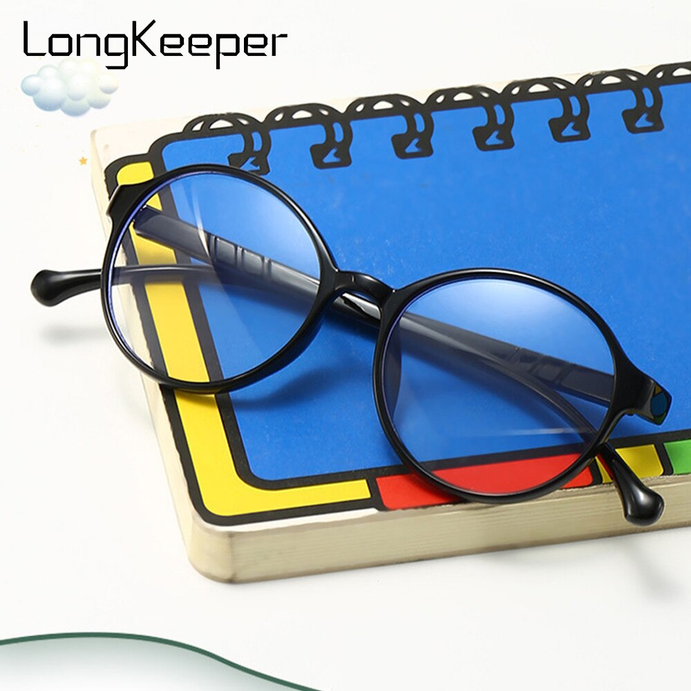Round Anti Blue Light Kids Glasses Children Optical Frame Boy Girl Computer Transparent Eyeglasses UV400