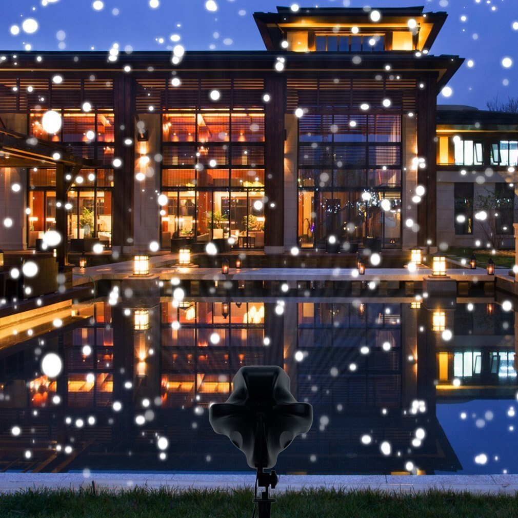 Mini Sneeuw Licht Sneeuwvlok Projectie Lamp Led Outdoor Waterdichte Gazon Laserlicht Kerst Dag Projectielamp US/EU/ UK/AU Plug