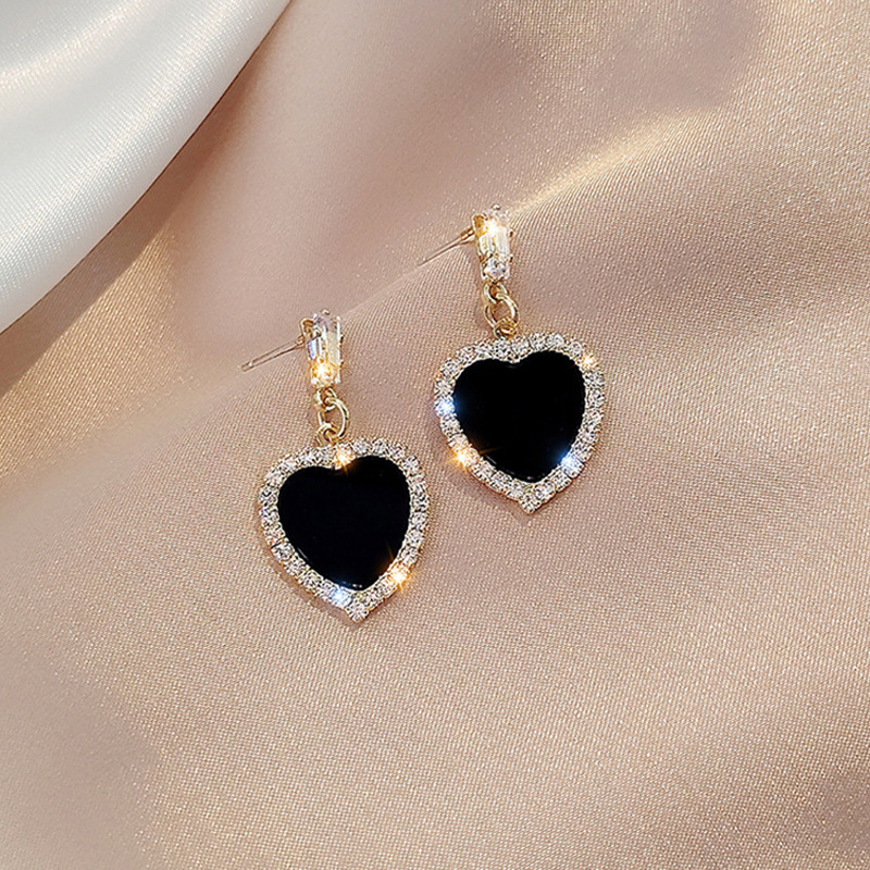 Brincos de gota bonitos em forma de coração feminino vintage moda verde e branco amor pendientes brincos para mulheres jóias presentes: Estampagem a quente