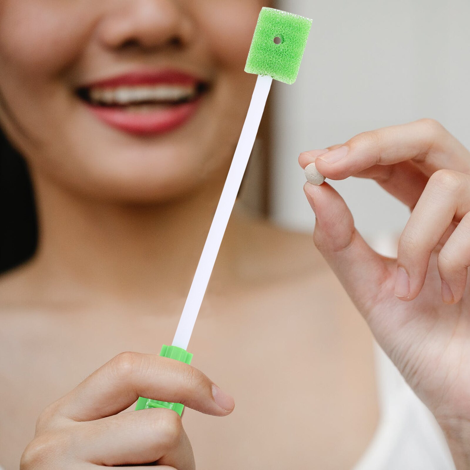 3Pcs Mond Swabs Wegwerp Orale Schoon Swabs Orale Schoon Borstel Sputum Schoon Stok