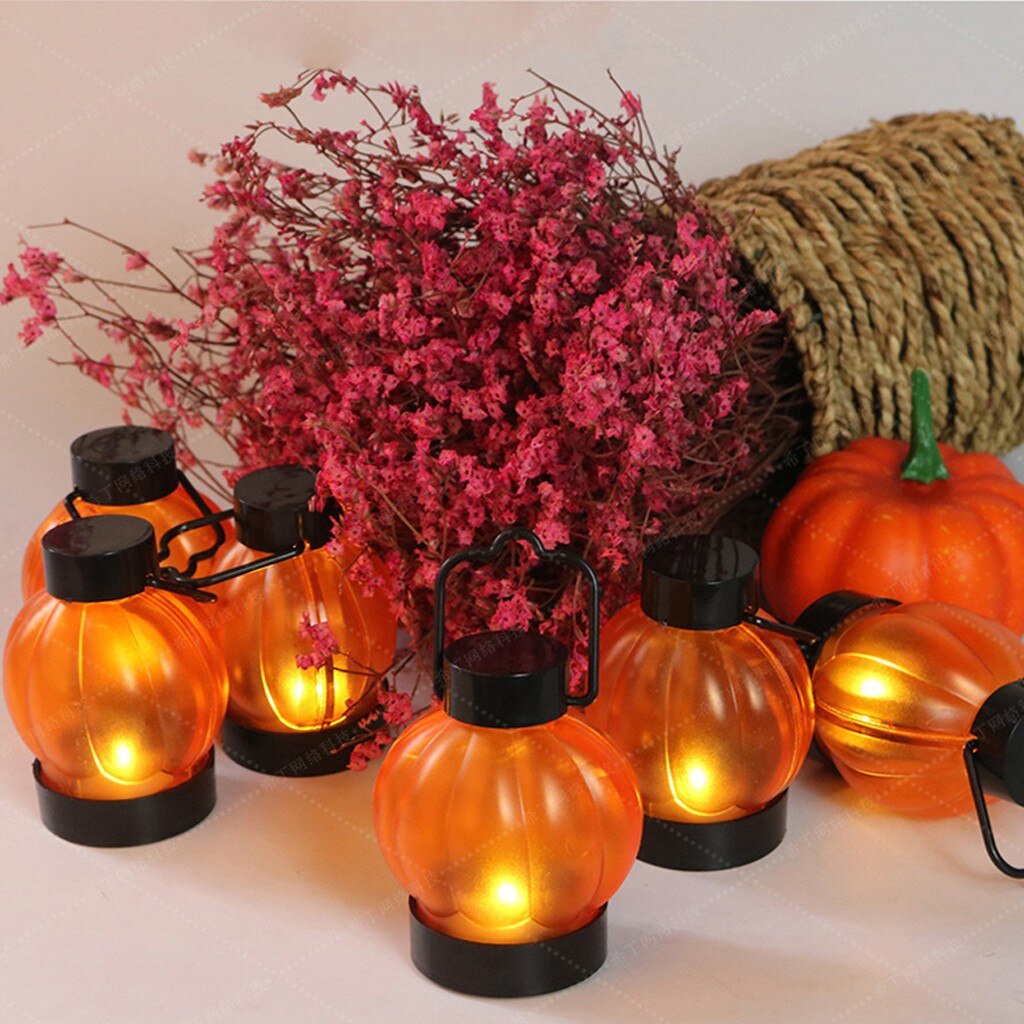 Festival lykt halloween gresskar led lys juletre dekorasjon gresskar lys fest hjemme dekor led lys 6 stk