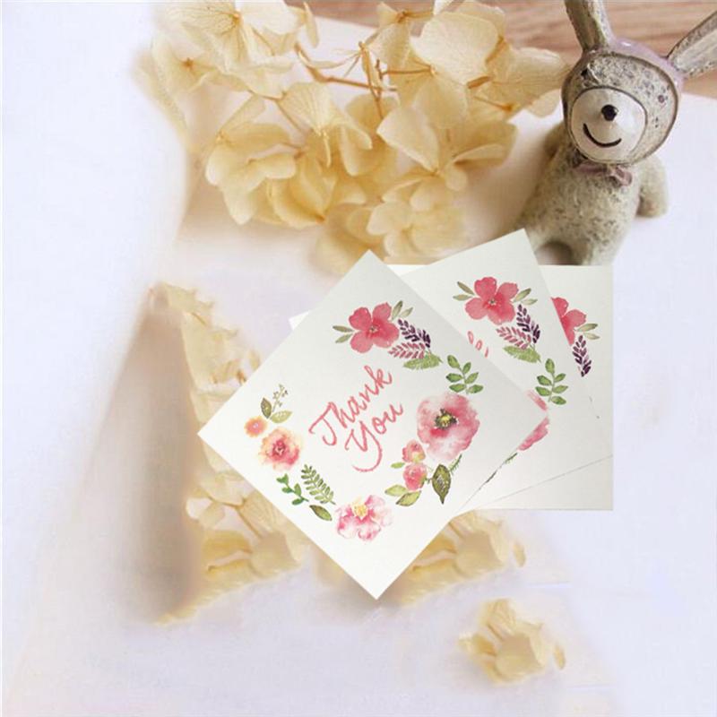 50pcs Mini Thank You Cards Greeting Cards Birthday Message Blessing Cards for Festival Party Gathering(6x6cm)