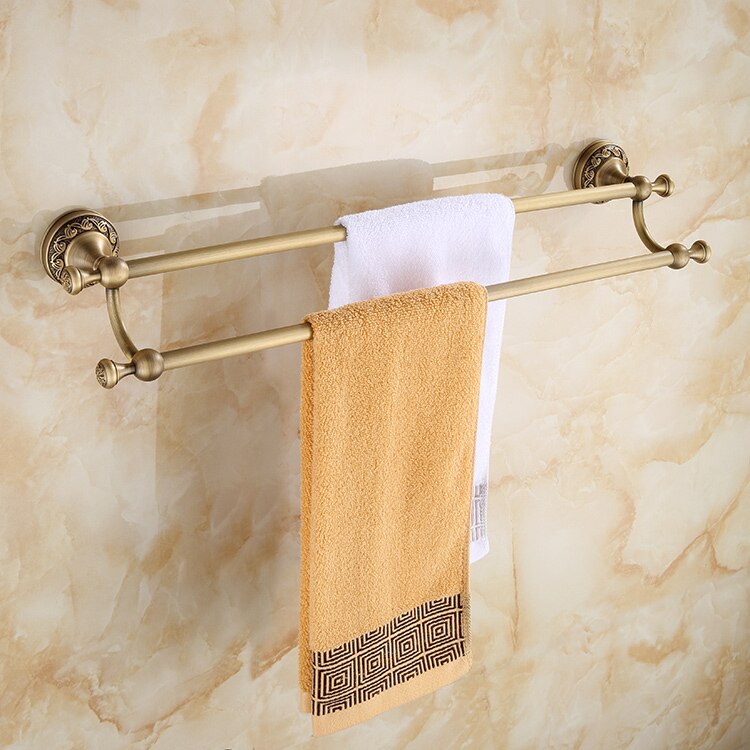 700 messing enkelt håndklædestang, dobbelt håndklædestang , 45cm, 50cm, 60cm,  badeværelse brusebad organisation bøjleholder til bad / håndklæde