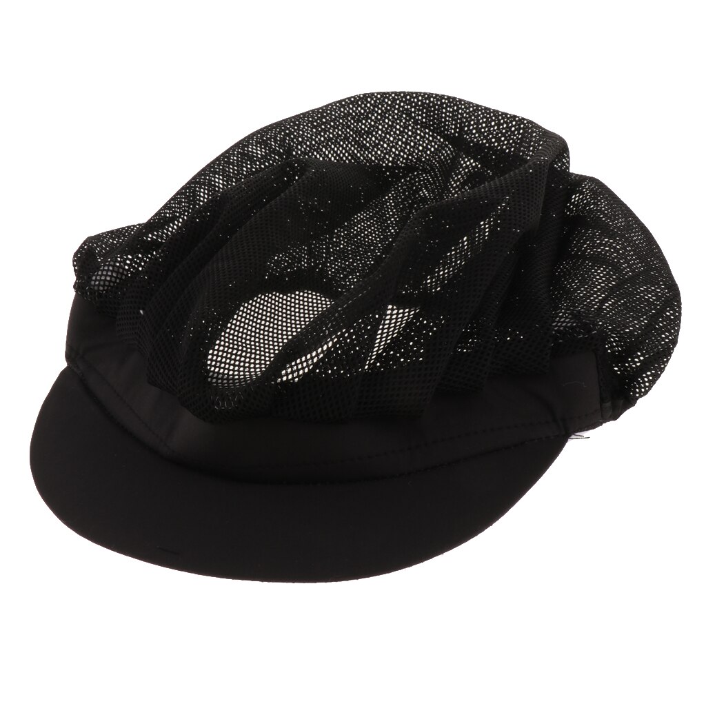 Verstelbare mesh petten voor heren en dames, elastisch, keuken, bakker, chef-kok, pet, catering voor restaurants, pubs, cafés, commerciële keukens: Zwarte c