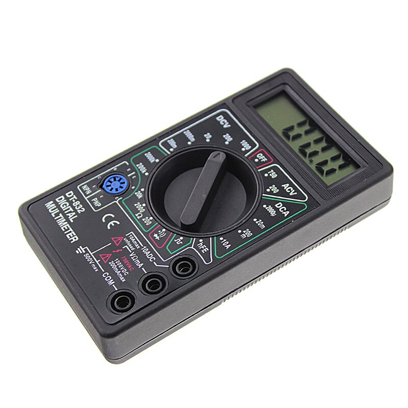 DT832 Digital Multimeter LCD DC AC Voltmeter Ammeter Ohm Tester