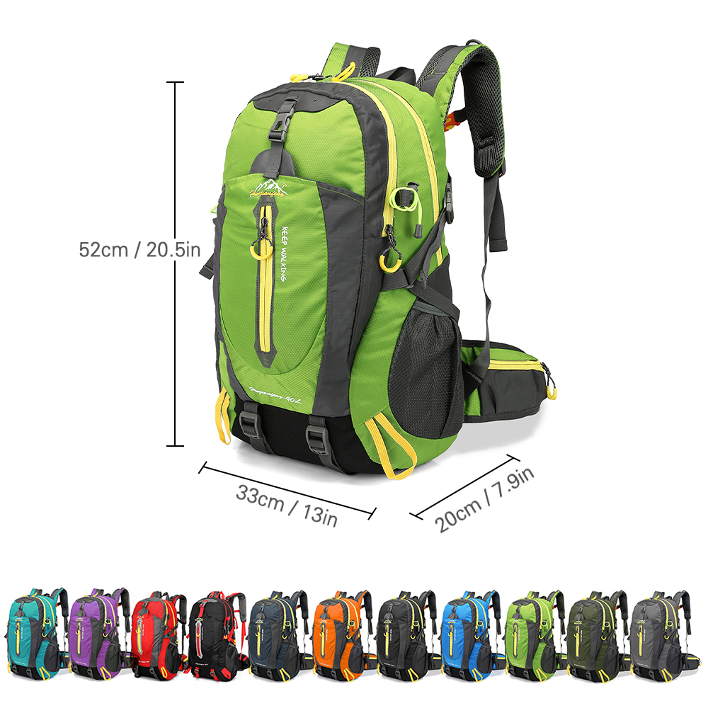 Mochila de viaje resistente al agua para hombre y mujer, bolsa de viaje para acampar, senderismo, portátil, mochila de día, Trekking, escalada, 40L