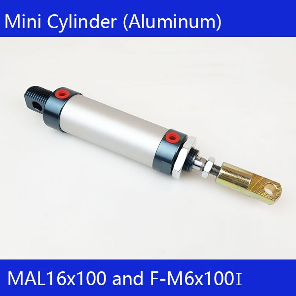 MAL16 * 100 pręt pojedyncze podwójne działanie siłownik pneumatyczny ze stopu aluminium ze stopu aluminium mini cylinder: MAL16x100 I